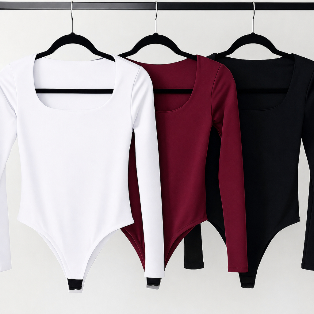 Kit 3 Body Feminino Manga Longa Inverno Forrado Suplex Casual