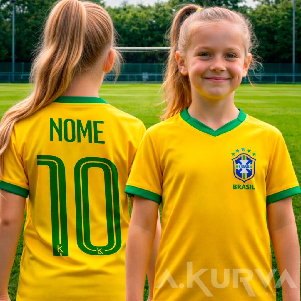 Camiseta Amarelinha Perssonalizada Com Seu Nome E Numero Nas Costas