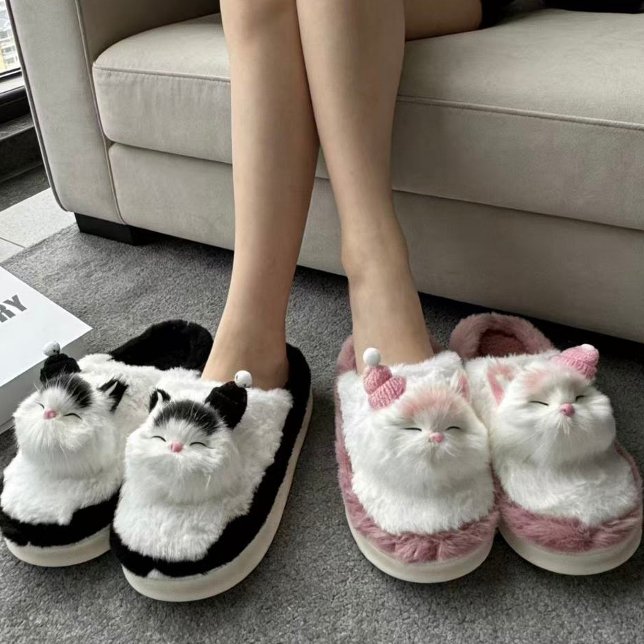 Pantufa Gatinho 3d Adulto Solado Emborrachado Antiderrapante