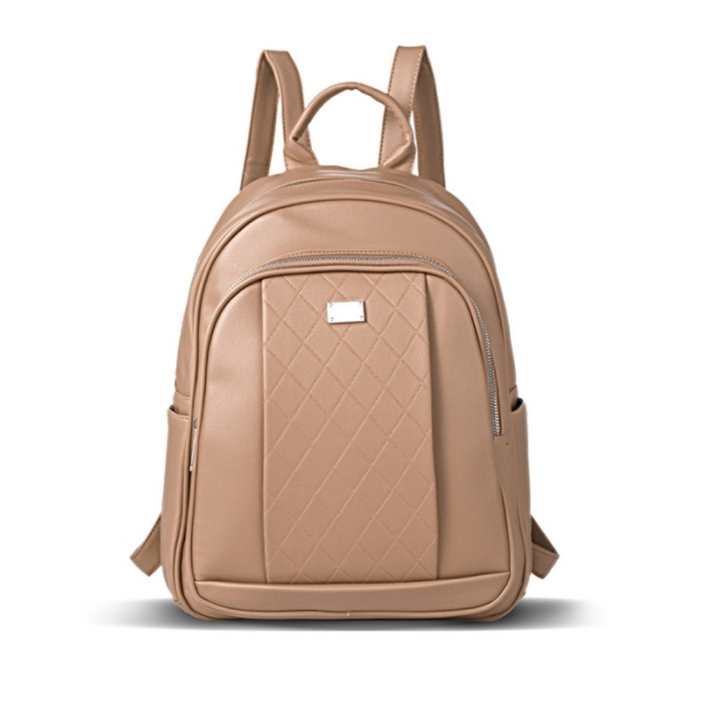 Mochila Feminina 2026 Grande Capacidade com Múltiplos Compartimentos em Couro Sintético para Escola, Trabalho e Viagem