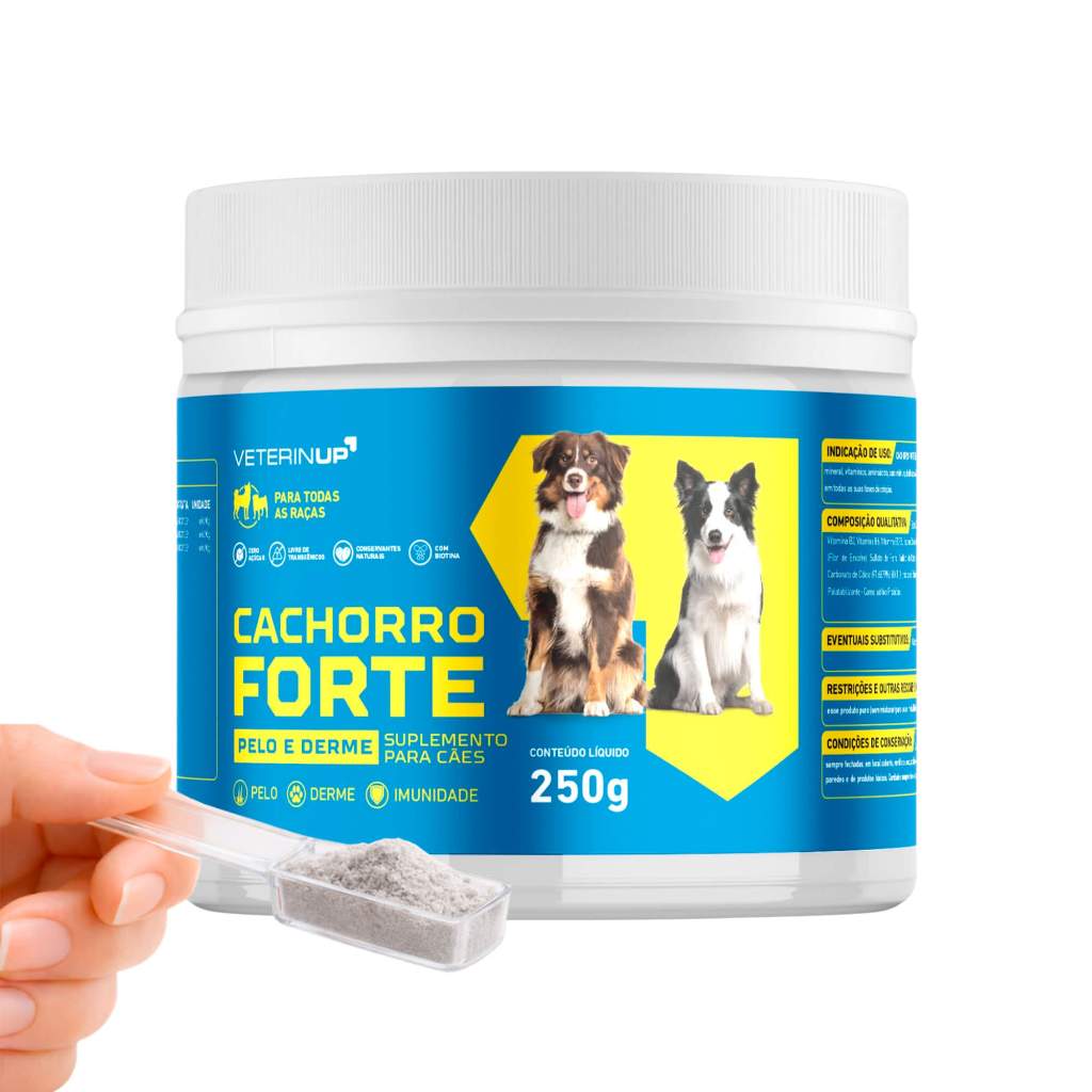 Cachorro Forte Pelo e Derme 1 Pote 250g - Imunidade Pelo e Derme