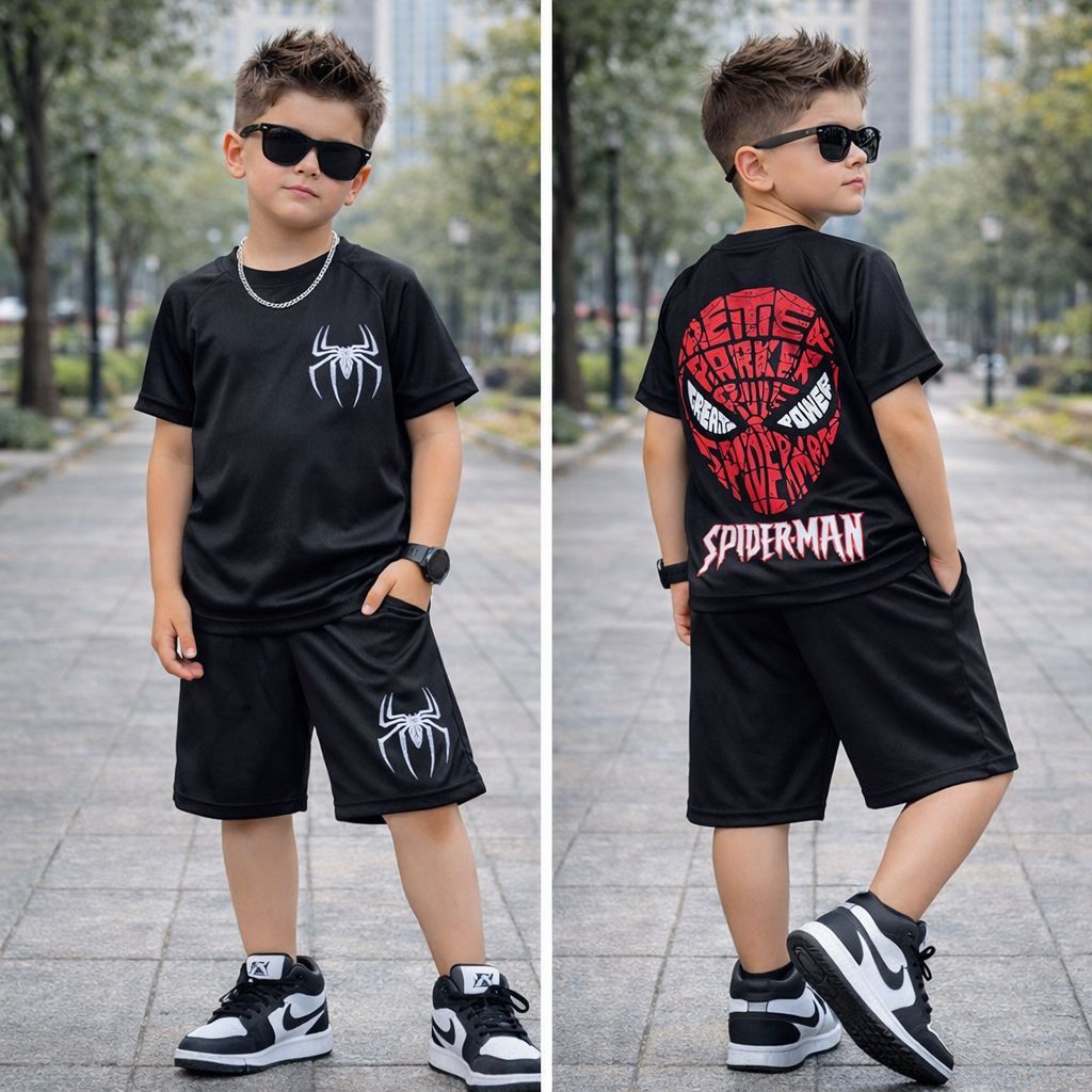 Conjunto Infantil Dry Fit Menino  Verão Camisa e Bermuda Leve 4 a 14 Anos