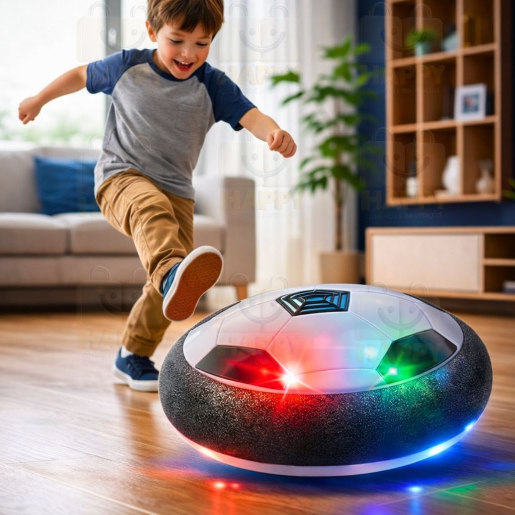 Bola de Futebol Flutuante Hover Ball Elétrica com LED Piscante Brinquedo Infantil para Crianças