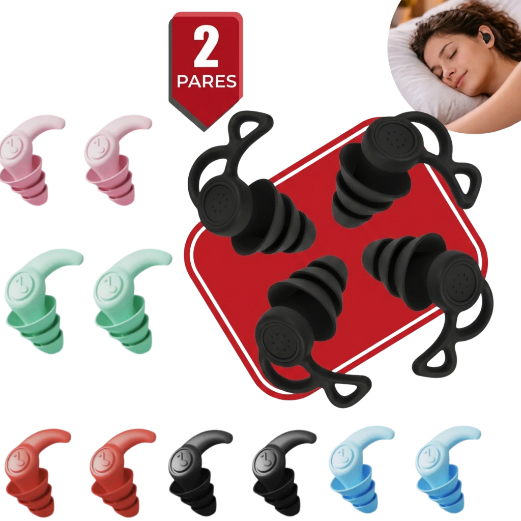 Kit 2 Protetores Ouvido Auricular Anti Ruido Dormir Piscina Estudar Ler
