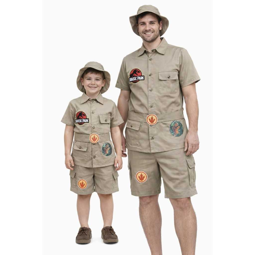 conjunto safari infantil e adulto