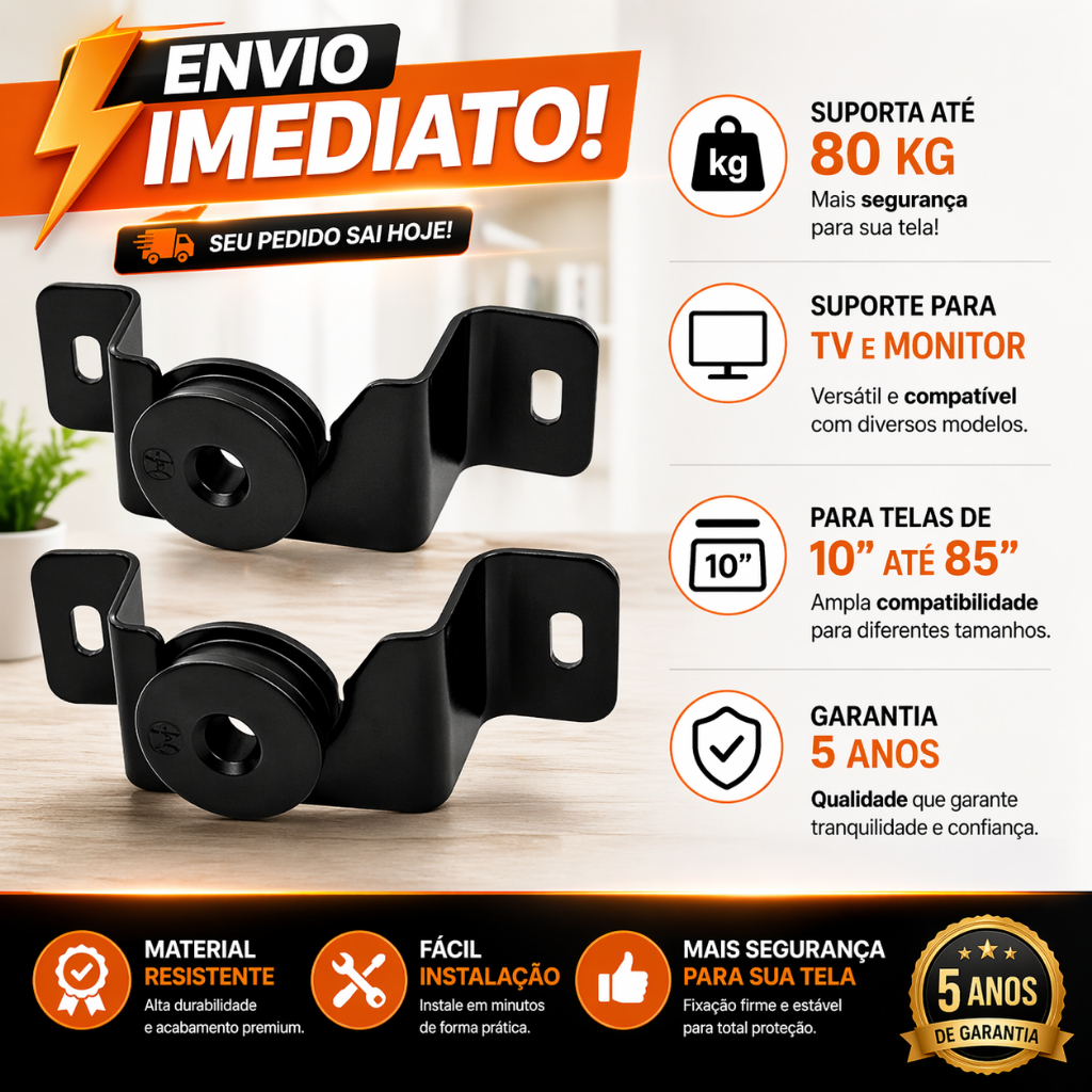Suporte Fixo Tv Universal 10-100  Parede Lcd Led Hd