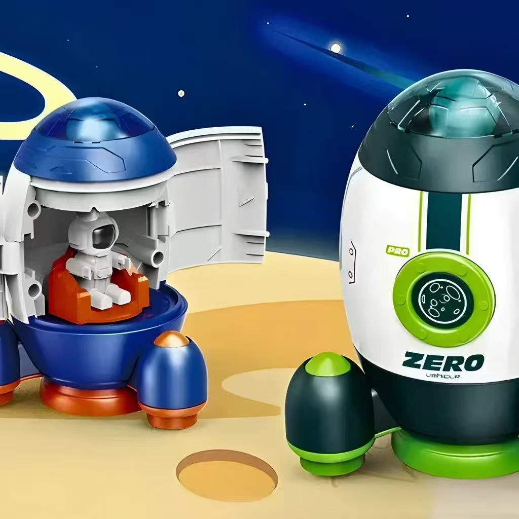 Brinquedo de Foguete Espacial com Boneco Astronauta | Fricção & Diversão