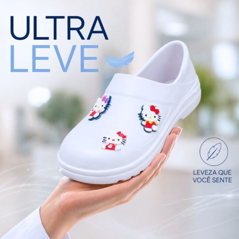 Sapato EPI PROTEÇÃO Hello kitty Fechado Profissional YVATE Antiderrapante Leve (NR-32 Hello kitty)