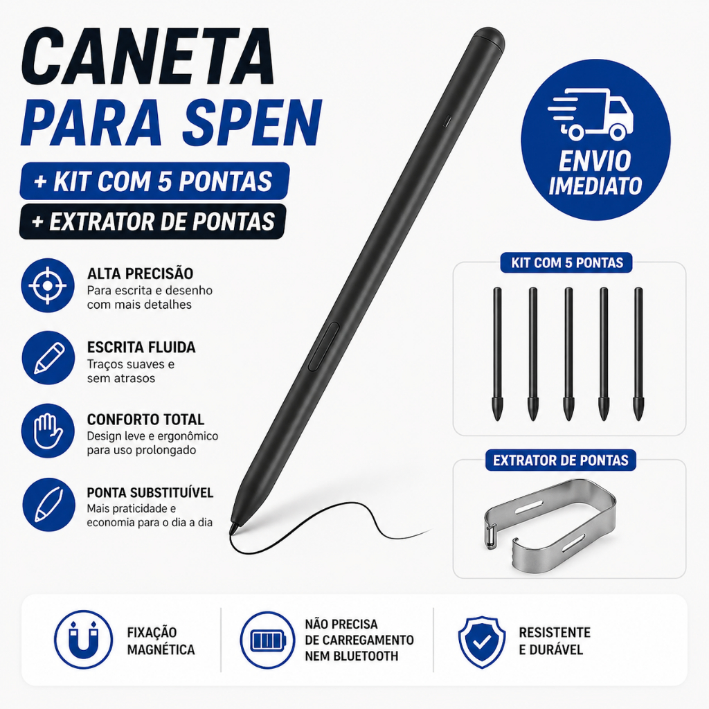 Caneta S Pen Stylus Para Galaxy Tab S7 Fe T735 T736 + Pontas + Extrator