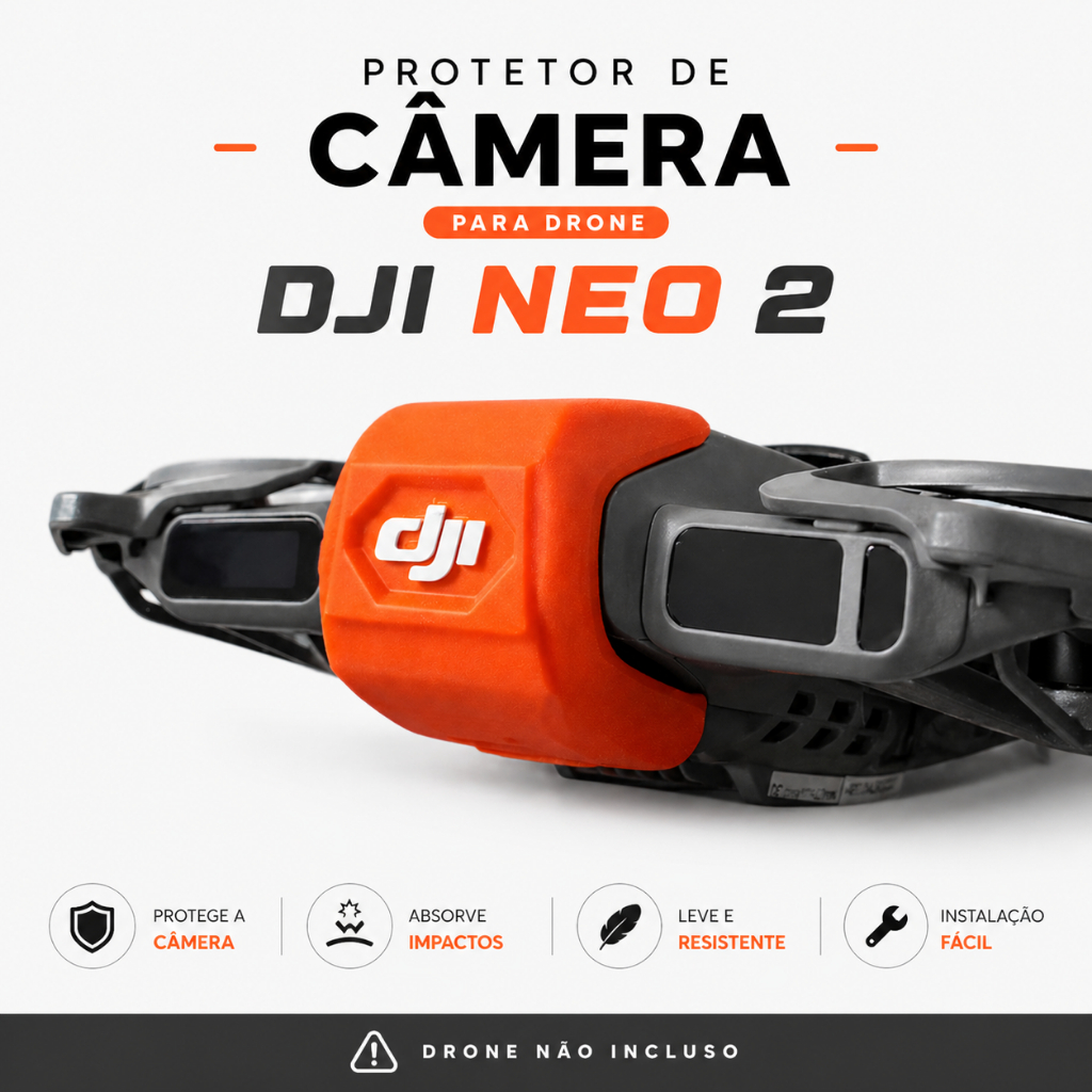 Protetor de Lente para Drone DJI Neo 2 | Tampa de Proteção Câmera | Anti Risco e Impacto + Brinde Chaveiro DJI