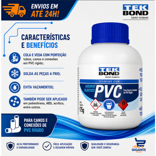 Adesivo PVC Bisnaga 175g - Tekbond