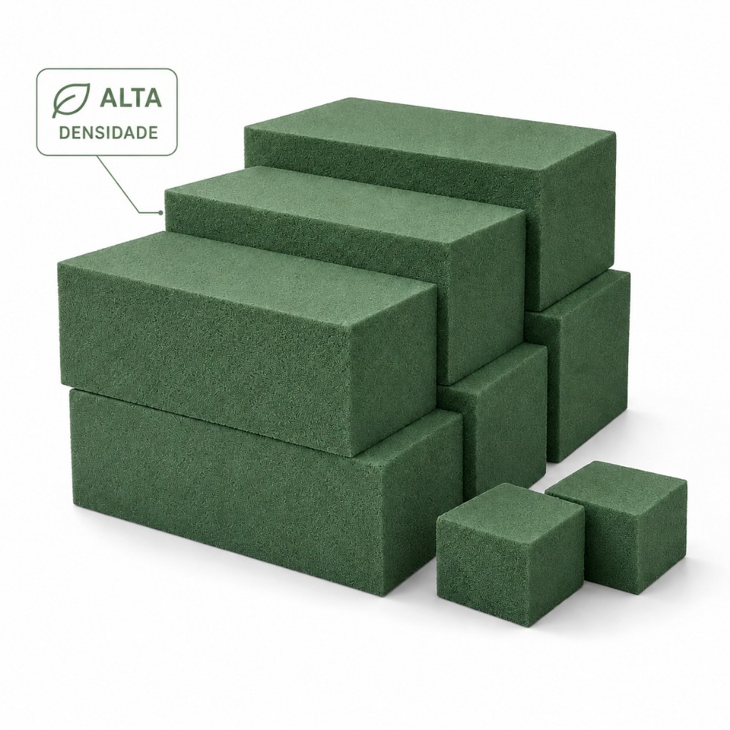 Kit 6 Espumas Floral 23 x 10 x 6,9cm Arranjo de Flores e Plantas Artificiais Jardinagem Decorativa