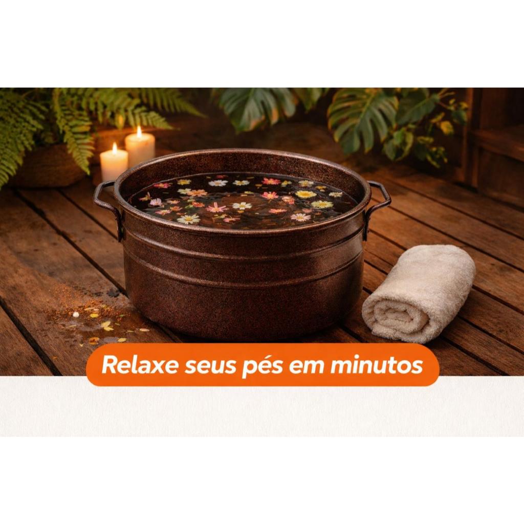 Tina Alumínio balde Escalda-Pés com alças Bacia Pendicure Spa ouro velho