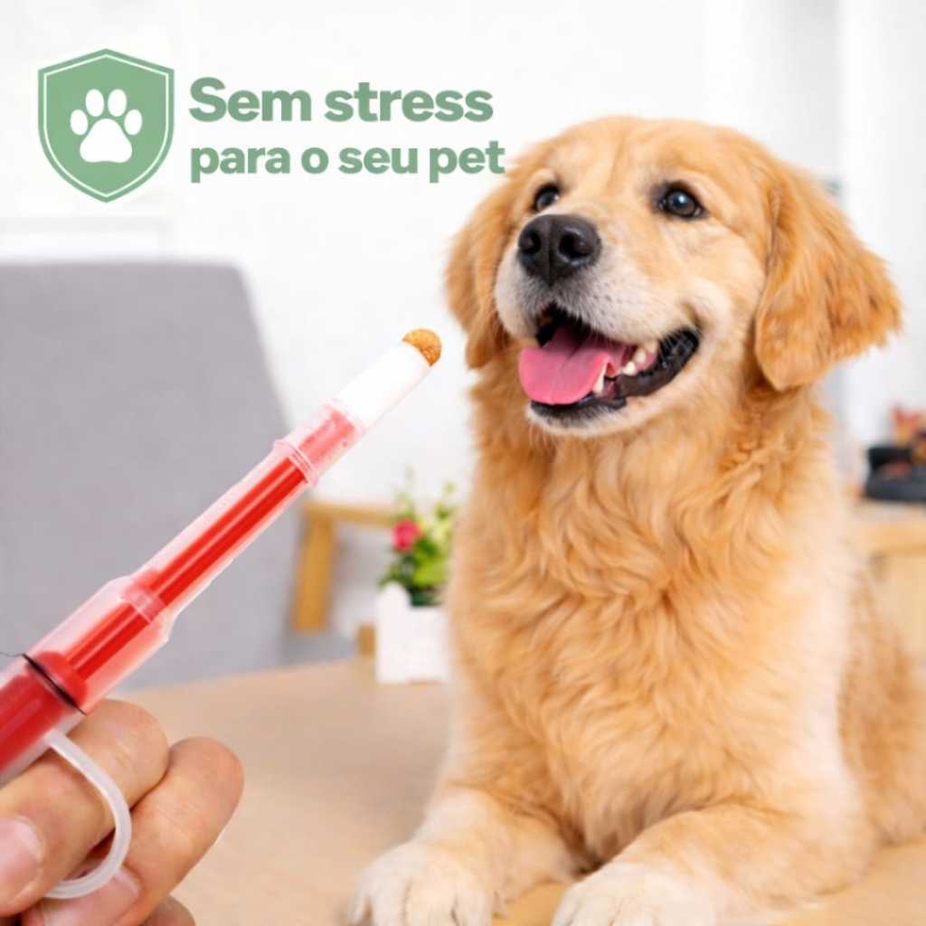 Aplicadora de Medicação Pet Reutilizável Seringa para Cachorro e Gato