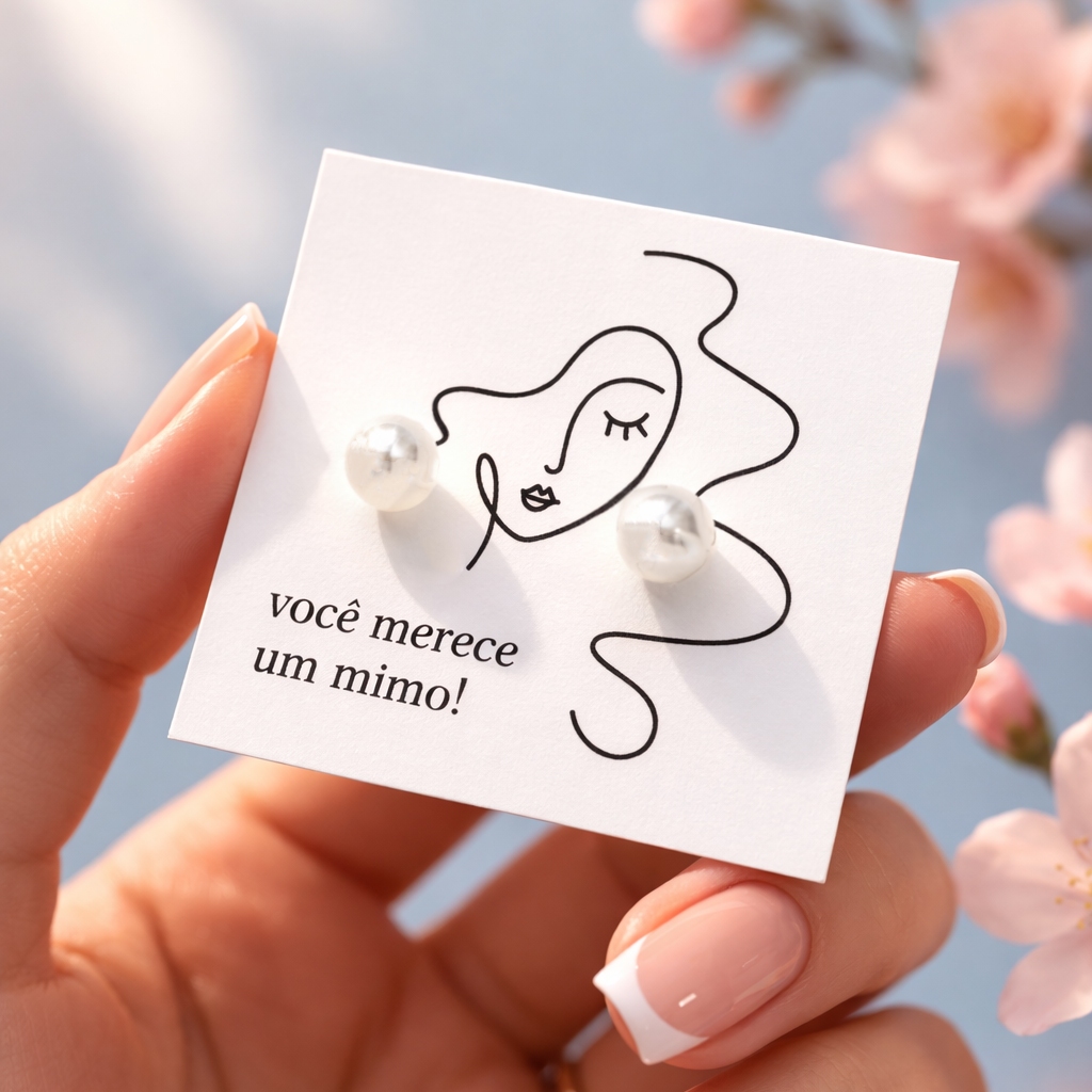 Tags para brinco pérola - Brinde para clientes mimo e lembrancinhas