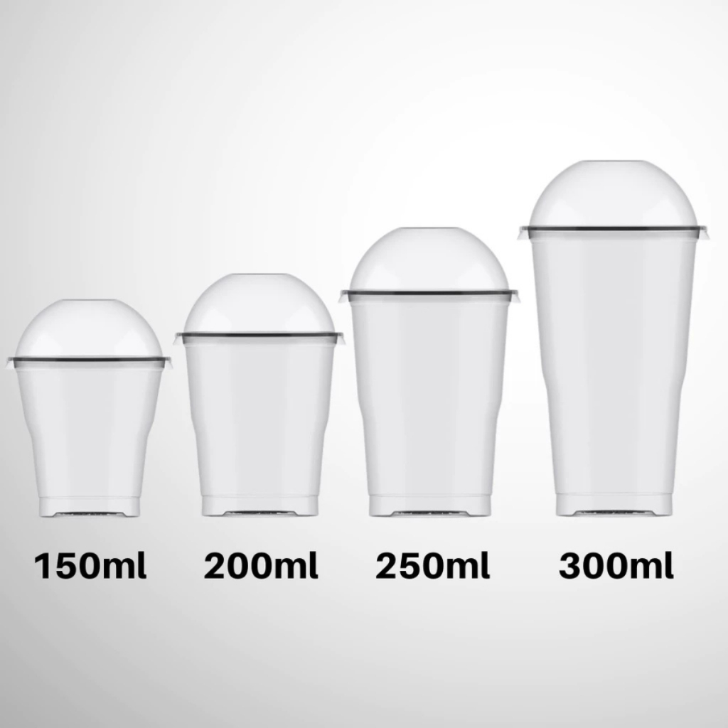 Copo da Felicidade Tampa Bolha 20UN 150ml, 200ml, 250ml ou 300ml Plastilânia Doces e Delivery