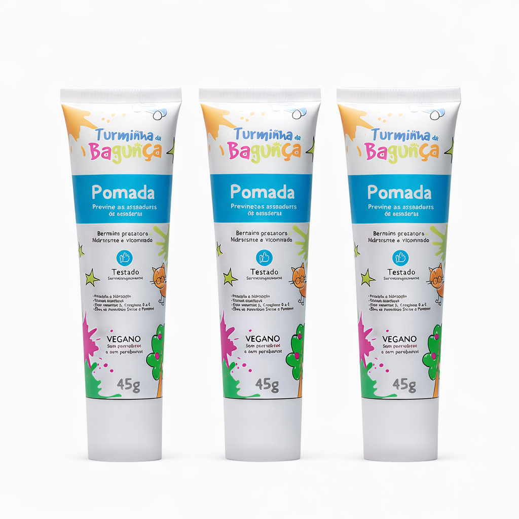 Kit 3 Pomadas para Assaduras Turminha da Bagunça 45g Pomada bebê