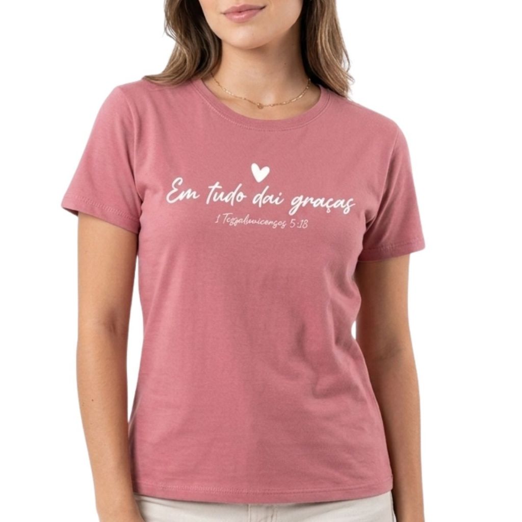Camiseta T-Shirt Feminina Street Moderna Moda Cristã Comfort Premium Manga Curta Básica