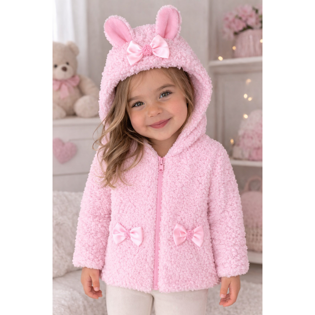 Blusa de frio Menina Infantil Pelinho com Capuz Casaco Teddy Ted JAQUETA INFANTIL Roupa Frio Moletom