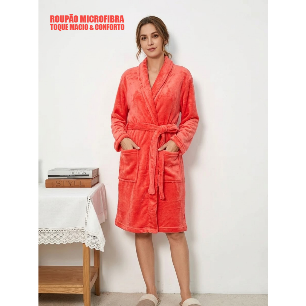 Roupão Frio Macio Microfibra Adulto Unisex Adulto