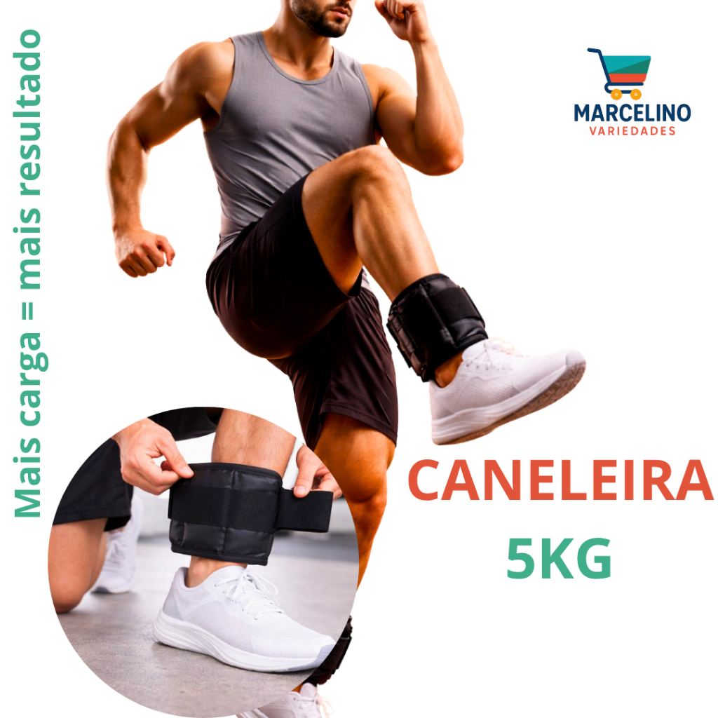 Par Tornozeleira 5KG Profissional  Academia Caneleira de Peso Fitness Treino de Perna