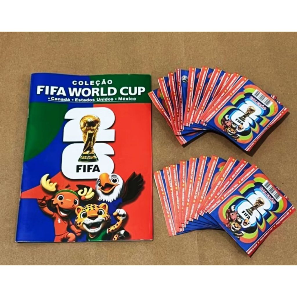 ÁLBUM COPA DO MUNDO 2026 WORLD CUP Não Oficial álbum + 20 pacotes de figurinhas alto colante Diversão garantida