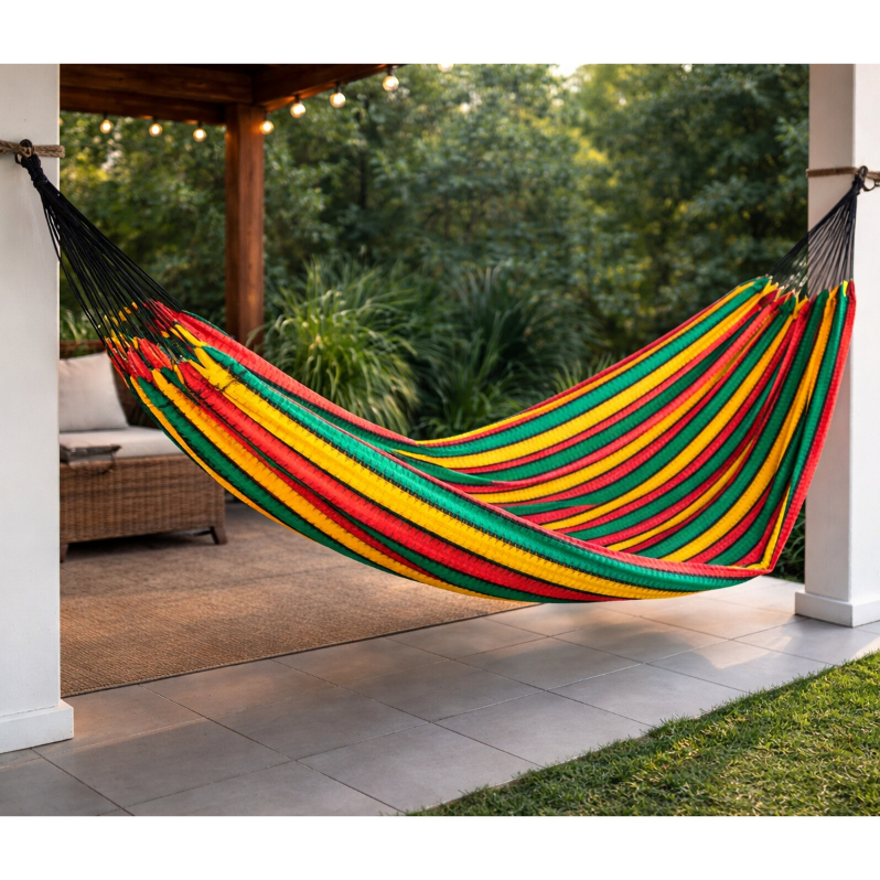 Rede De Dormir Descanso Nylon Colorida Confortável Reforçada Praia Amazonas