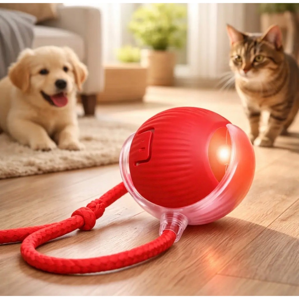 Bola Brinquedo Inteligente para Gato Cachorro Interativa Bolinha Automática Recarregável Anti Stress
