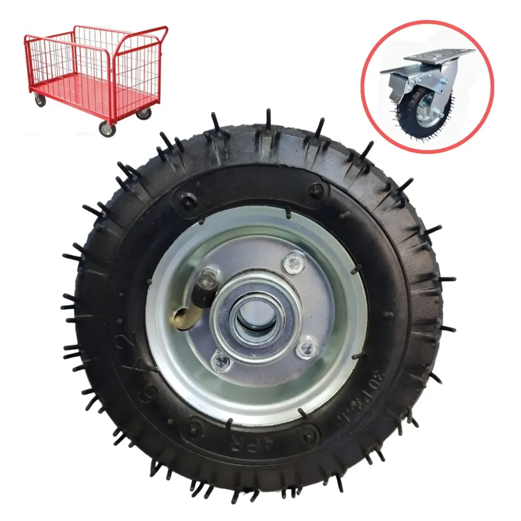 Roda Completa 6x2 Carrinho De Mão Plataforma 4pr Pneumático 6x2 Com Rolamento