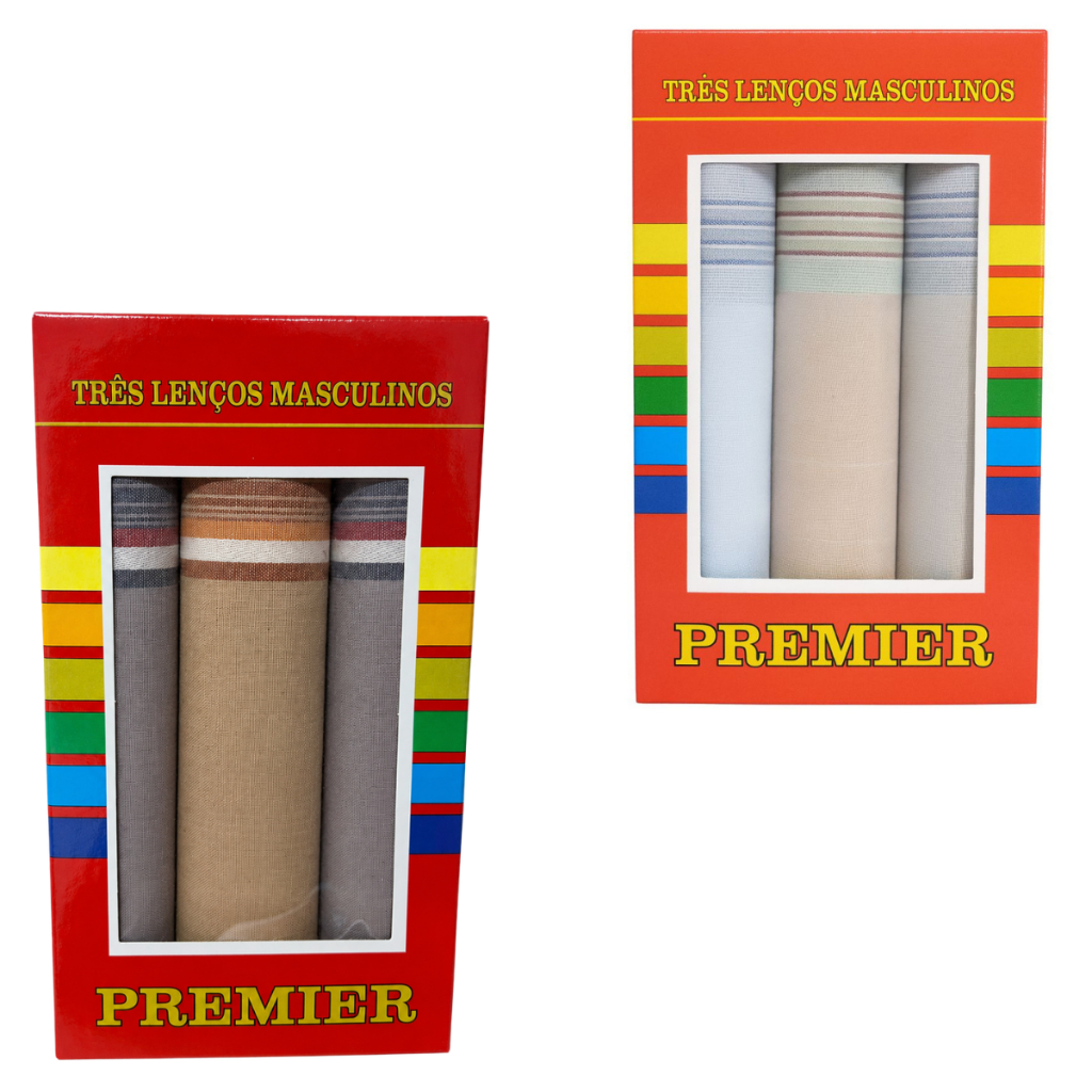 Kit 6 Lenços Tecido 100% Algodão 32x32 Premier