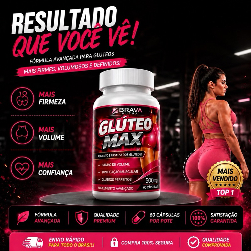Glúteo Max Brava Nutra – Fórmula Avançada para Desempenho e Estética Muscular