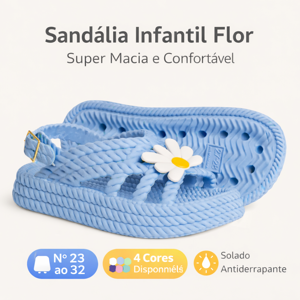 Sandália Infantil Menina Antiderrapante Super Macia