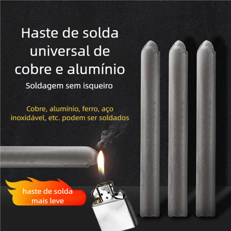 Haste Solda Metal Baixa Temperatura (3/6/9 Pcs) - Fácil Fusão para Alumínio e Inoxidável