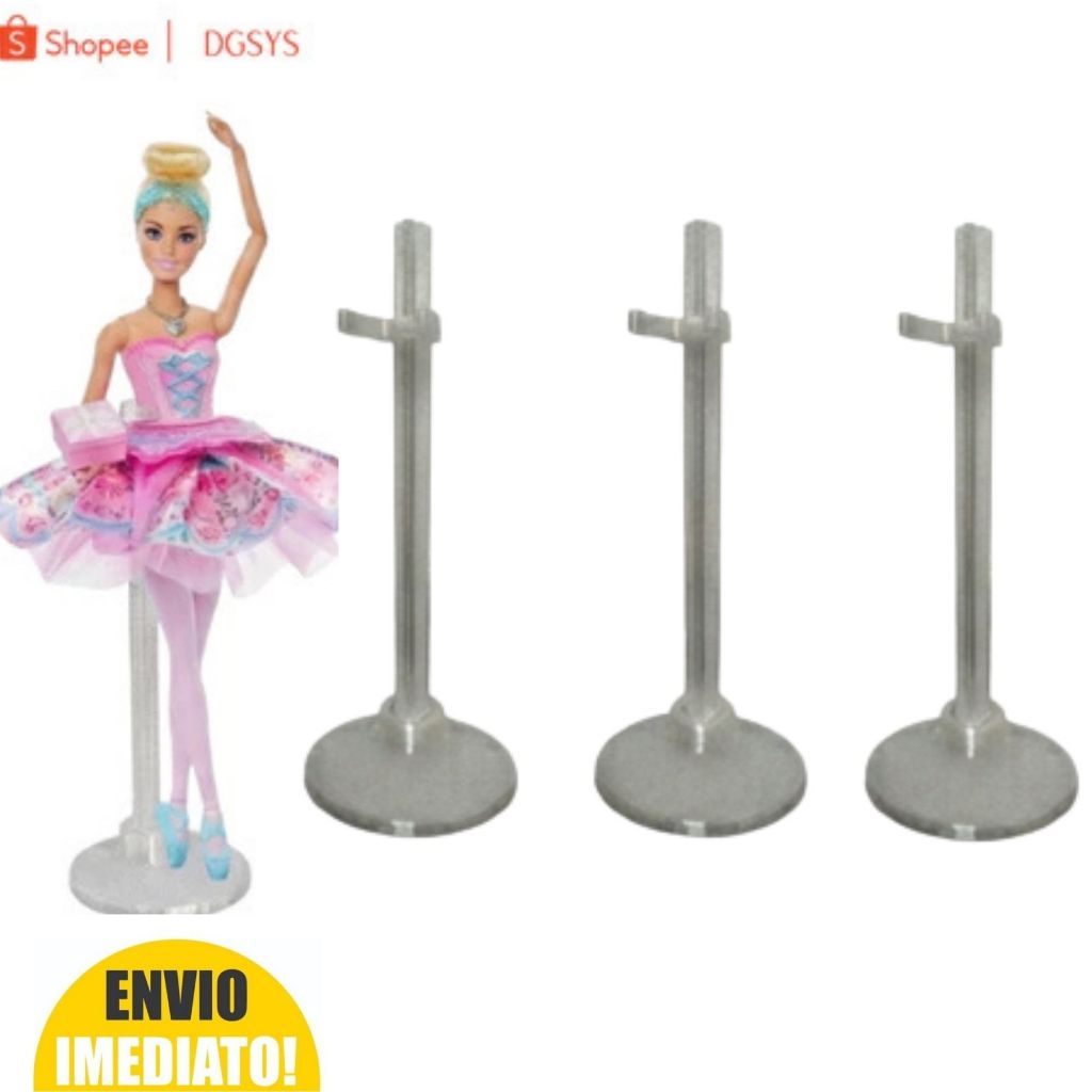 Kit 3 Suportes Pedestal Para Bonecas E Bonecos Expositor  Ajustável