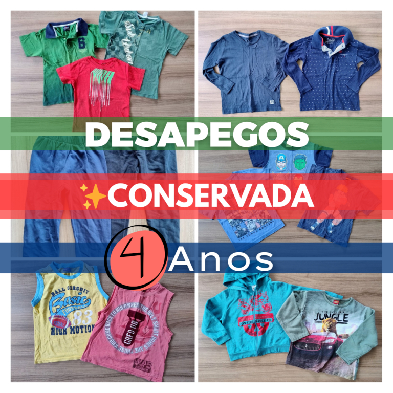 Lotes Roupas Infantil - Tam 4 anos Menino (Desapegos/Brechó Bebê) ✨ Conservada -  Lotes e Peças únicas
