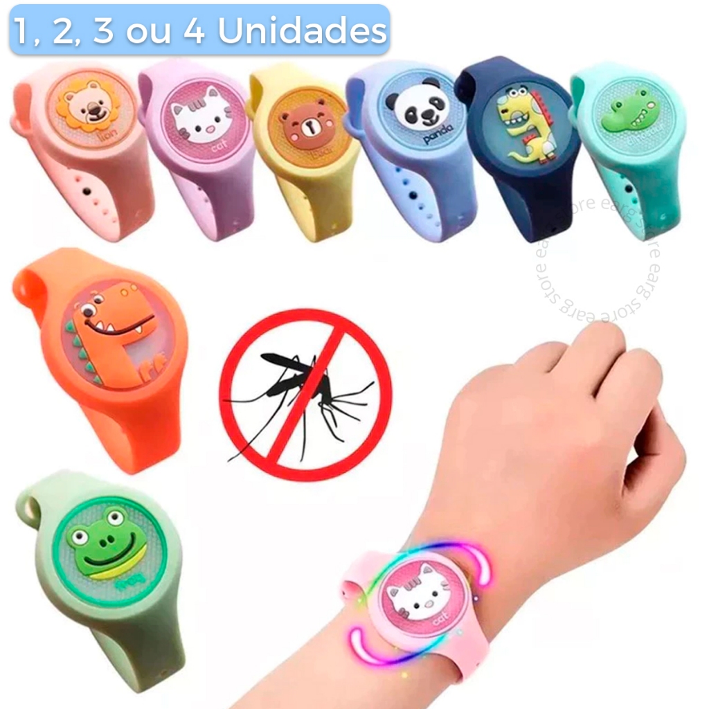PULSEIRA REPELENTE MOSQUITO PERNILONGO INFANTIL 1 2 3 OU 4 UNIDADES