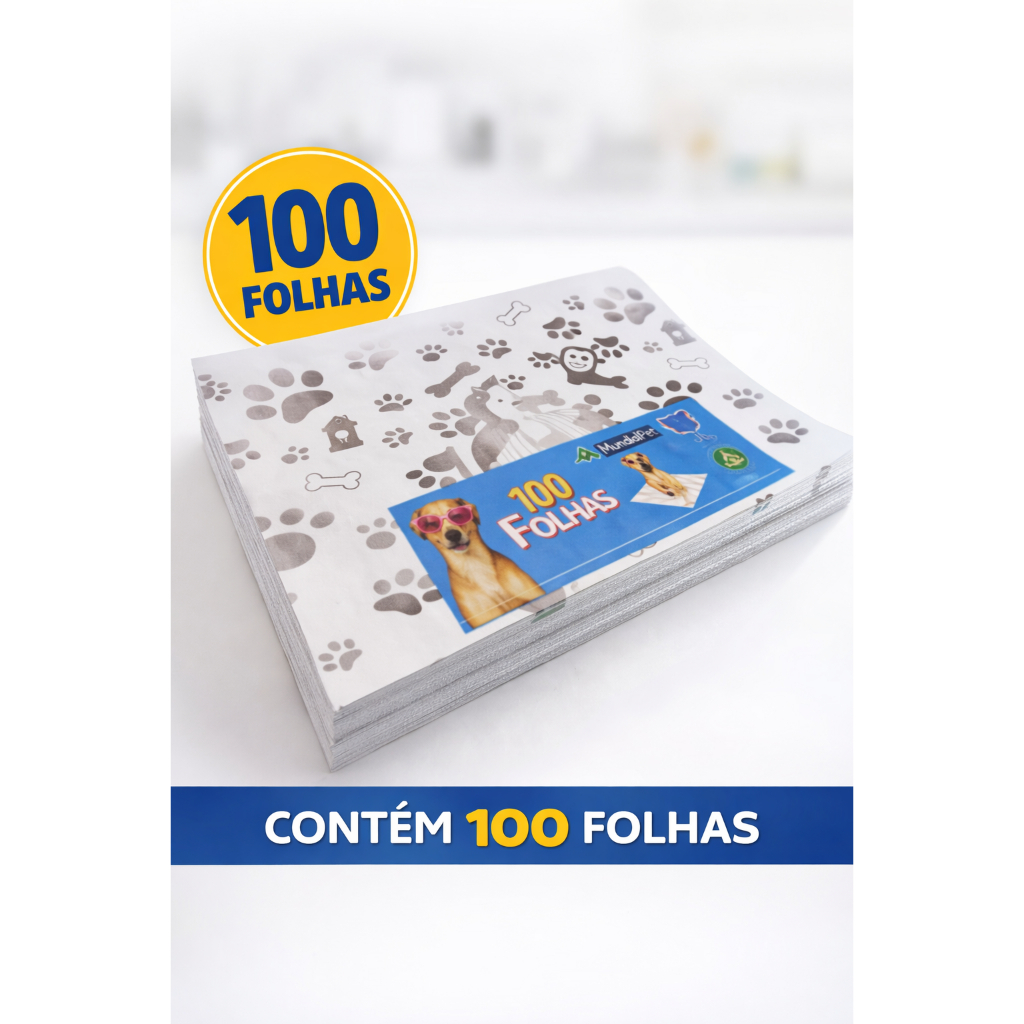 Jornal Pet 52/100/200/300/400 Folhas Higiênico Biodegradável Atóxico