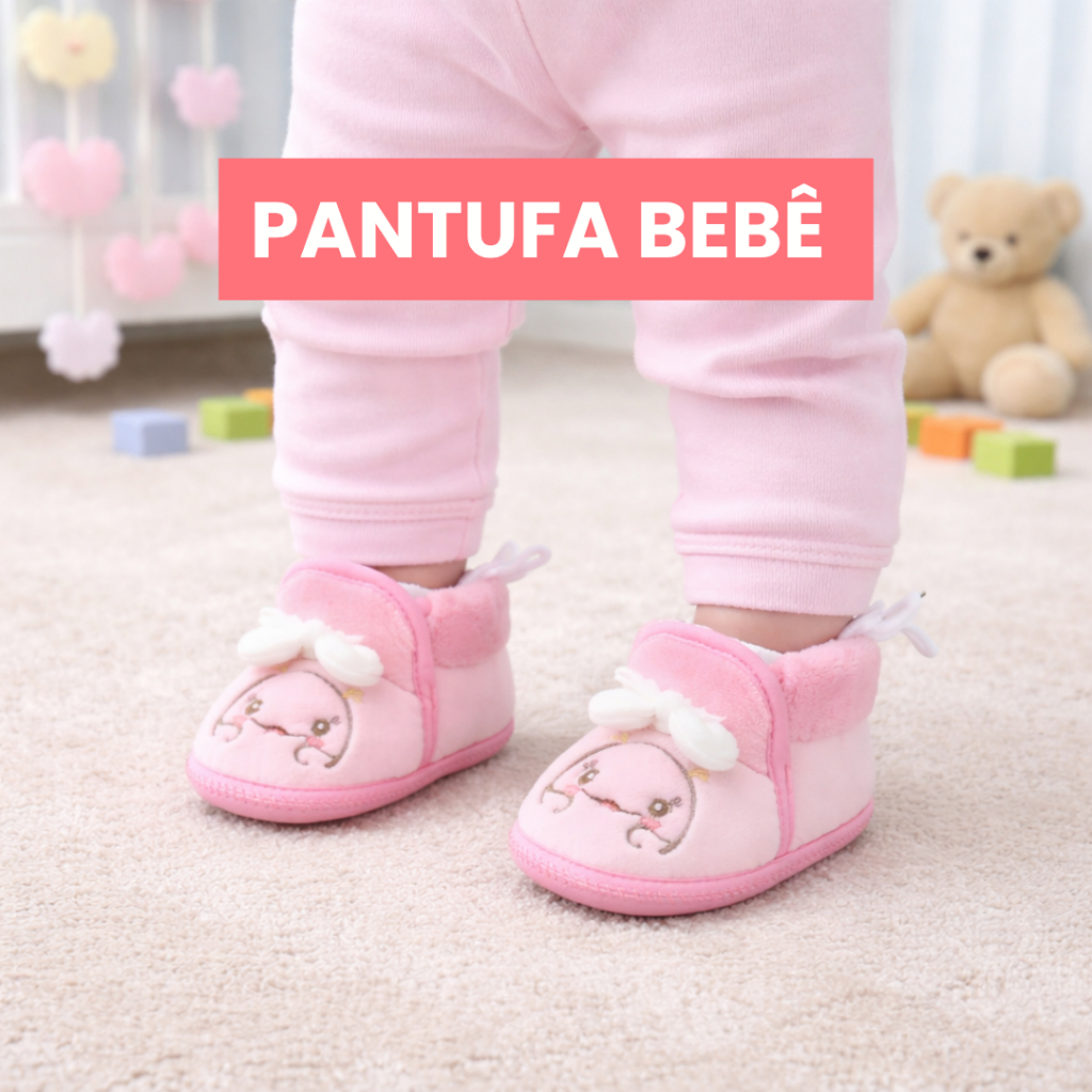 Pantufa Botinha Bebê Menina Baleia Inverno
