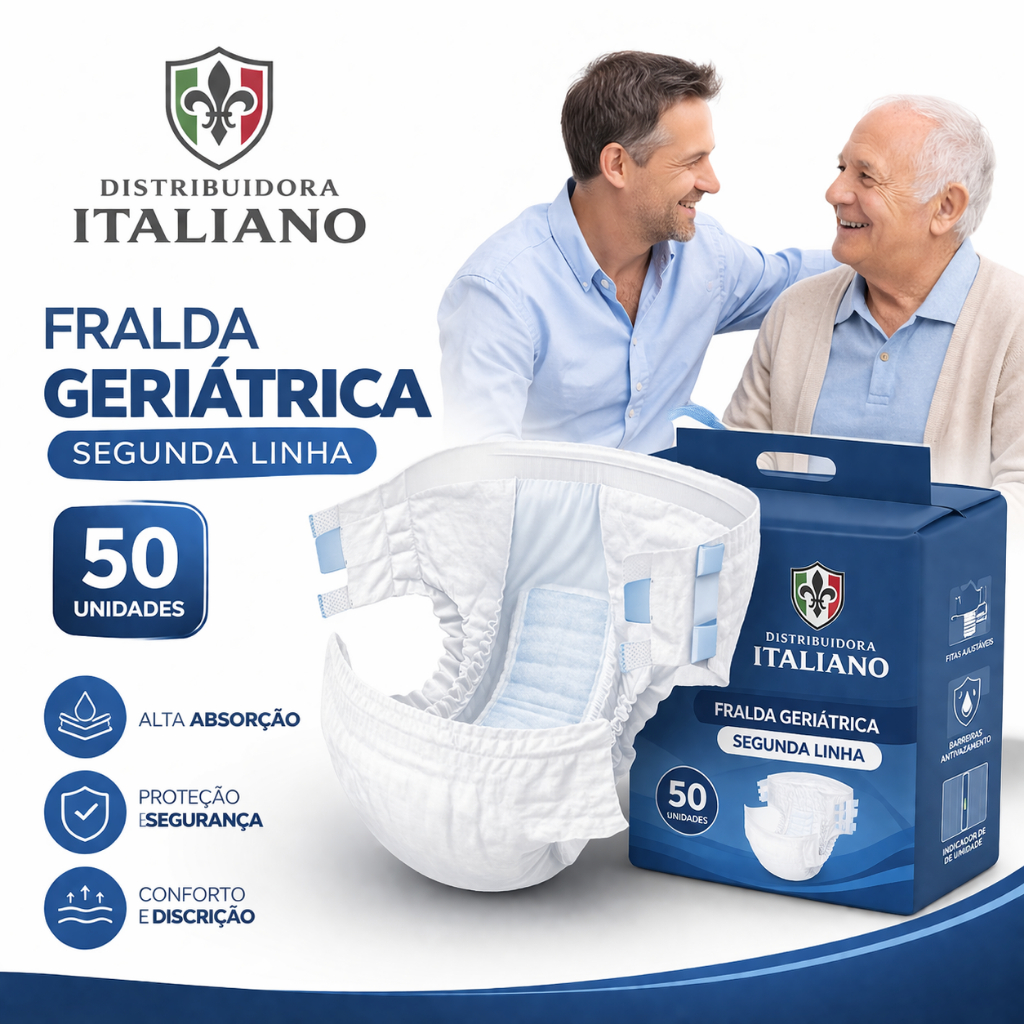 Fralda Geriátrica Segunda Linha Tamanho P-M-G-GG