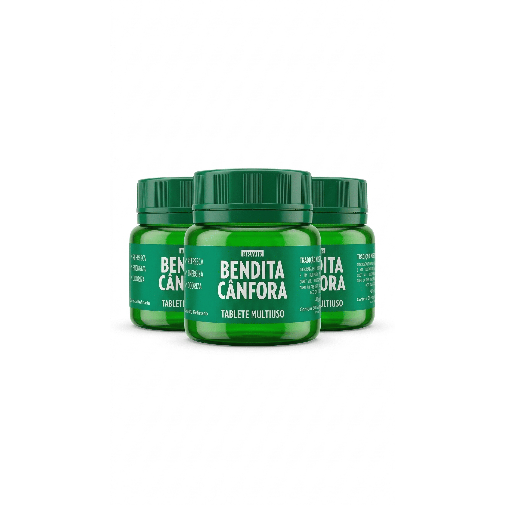 Aromatizador Cânfora Pote c/ 30 Pastilhas Bendita Cânfora | Neutraliza Odores | Casa