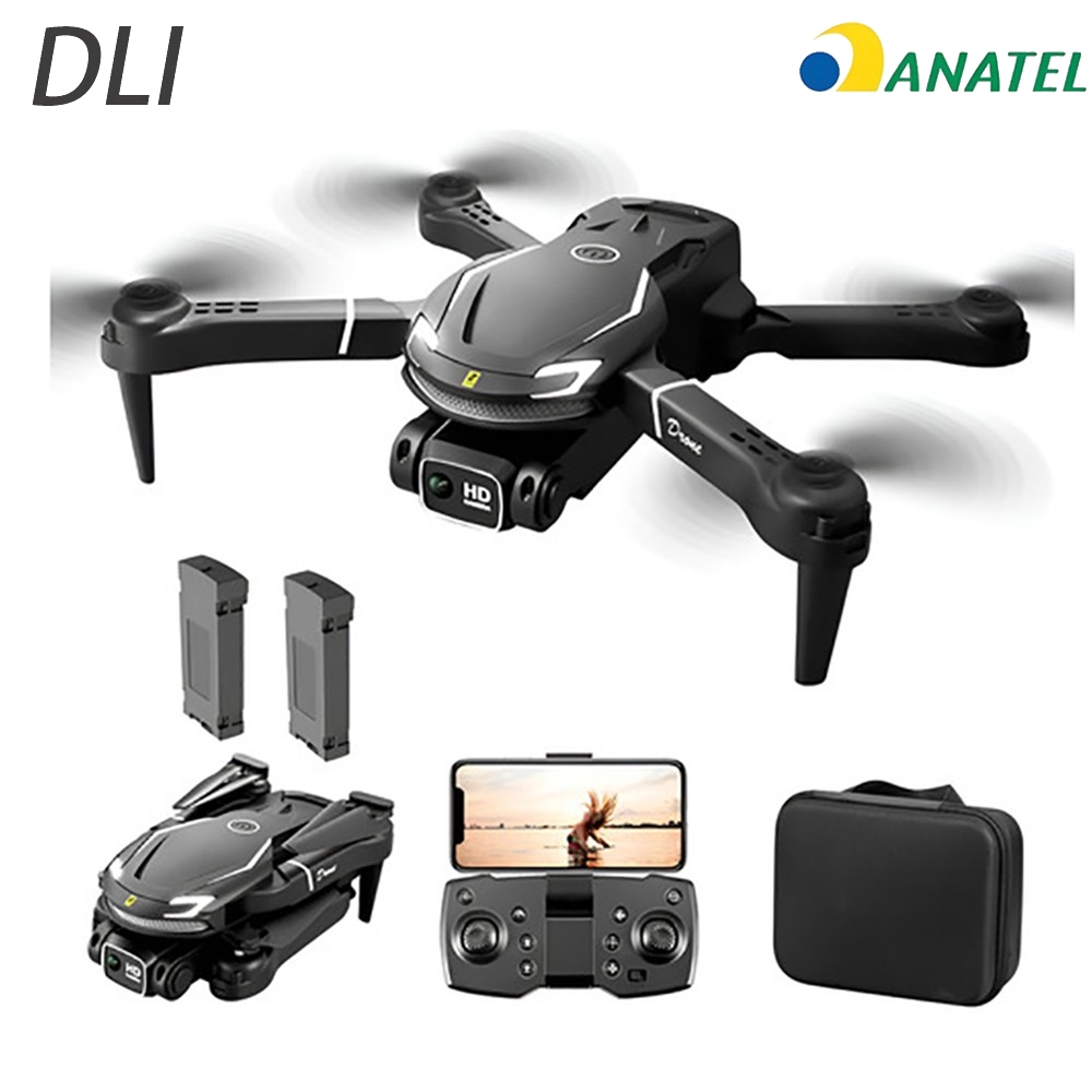 DLI Mini Drone V88 Profissional Fotografia Aérea Aeronaves Controle Remoto Câmera Dupla 4K 2 Bateria