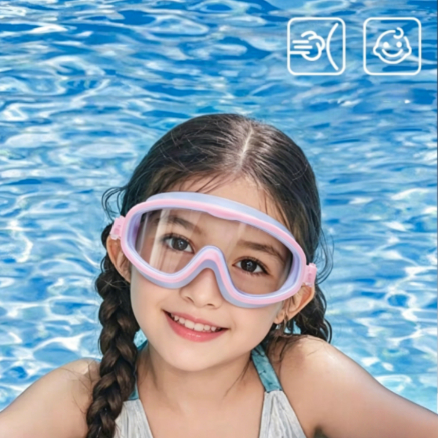 Óculos de Natação Infantil Anti Vazamento com Proteção Auricular, Confortável para Crianças e Adolescentes 6 a 16 Anos