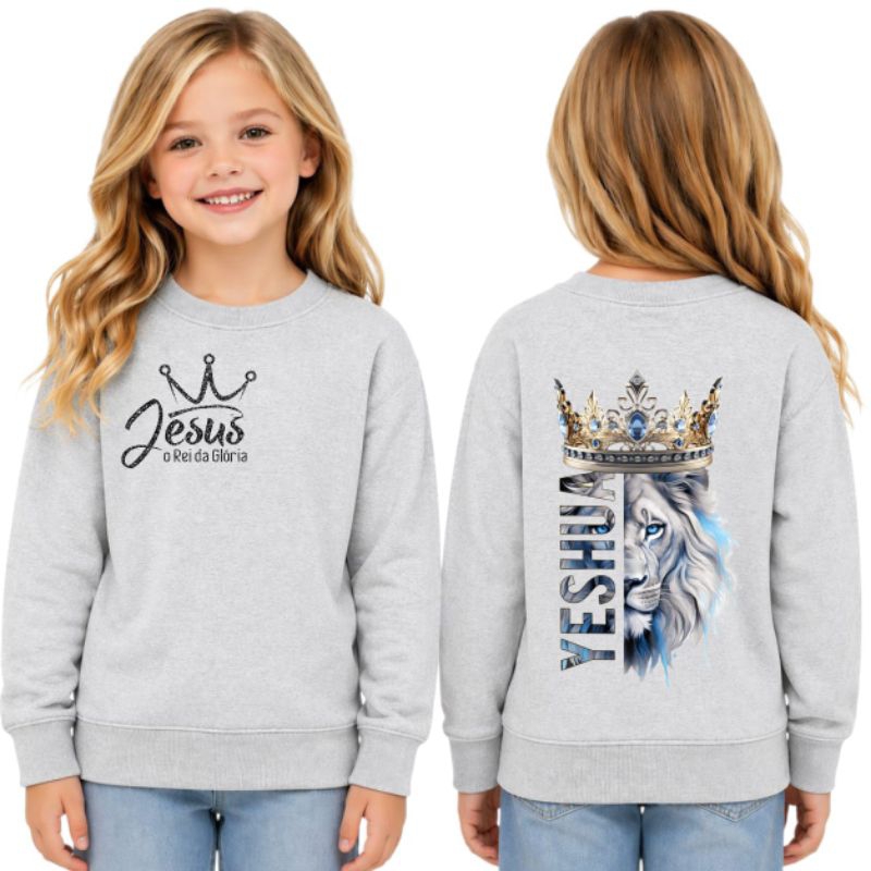 Moletom infantil frio Cristã jesus religioso criança e juvenil Blusa menino menina tamanho 2 ao 14