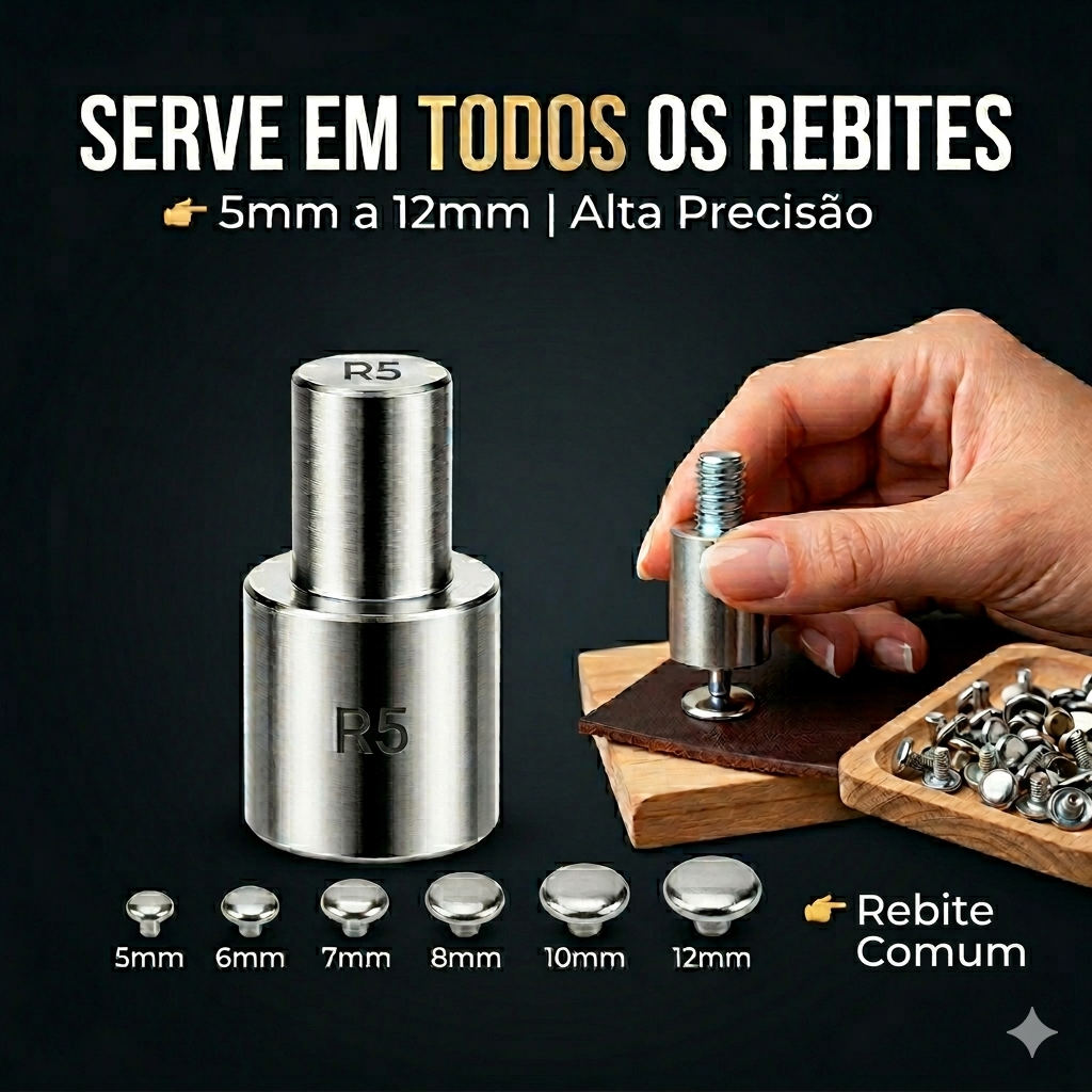 Matriz Universal Para Rebites | Fecha Todos os Tamanhos | Rebite Comum I Todos Balancim Manual