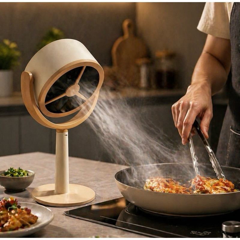 Exaustor de Mesa Portátil USB Silencioso | Remove Fumaça e Gordura | Ideal para Cozinha, Churrasco e Frituras