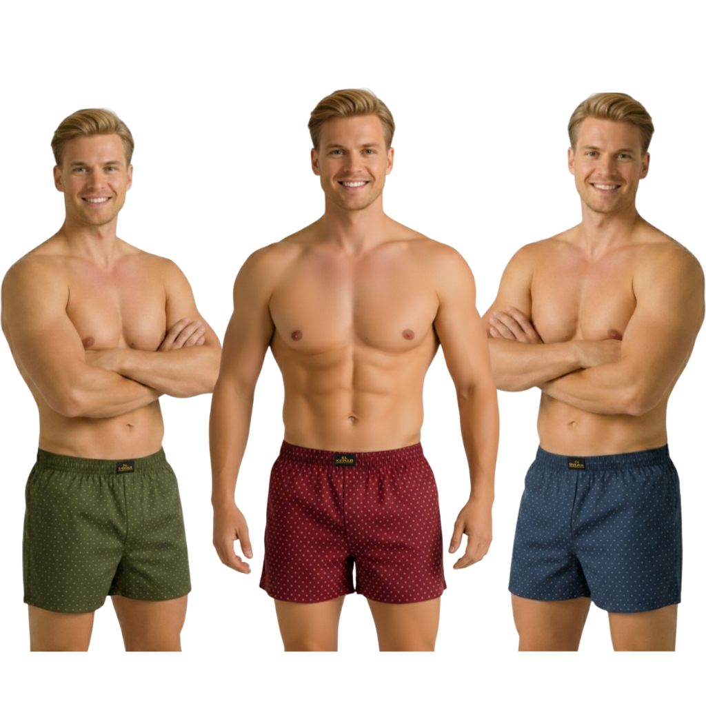 Kit 3 Cuecas Samba Canção Masculinos Shorts Pijama Malha Fria Original El Korab