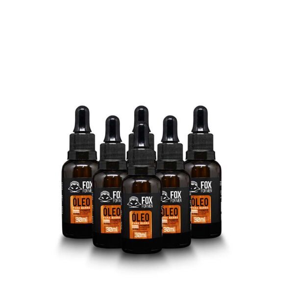 Kit 6 Óleo Barba 30ml Fox For Men Hidratante Fortalecedor Brilho Natural