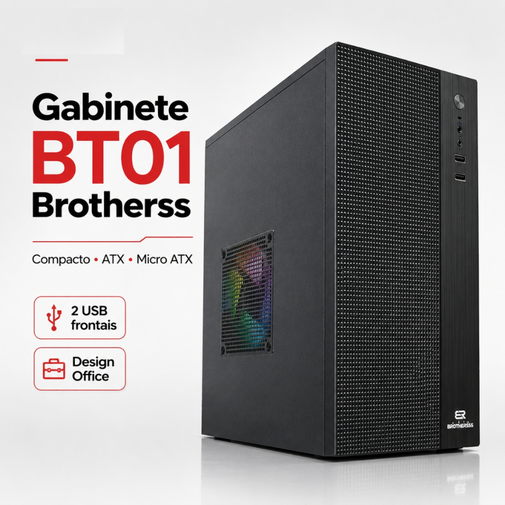 Gabinete Para Escritório Office Compatível Micro Atx e ATX Trabalho Escritório Bt01 Brotherss