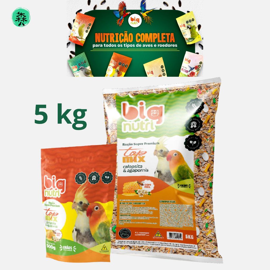 Calopsita & Agapornis Top Mix 5 kg Big Nutri