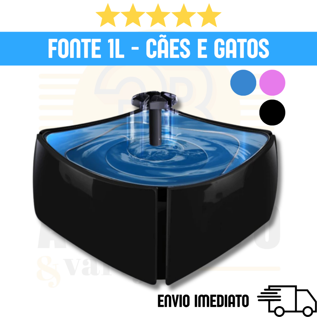 Fonte Bebedouro Cães e Gatos 1L Bivolt Automático Silencioso Cachorro Beber Água Mec Pet